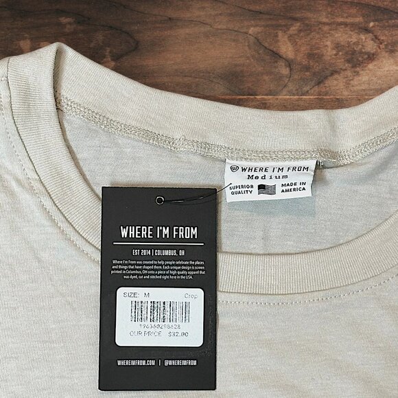 Miami "Where I’m From" South Beach Oversized Crop Tee | Cream | Size M | NWT - Picture 3 of 4